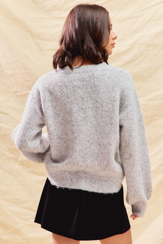 Brent Bow Sequin Holiday Sweater Top