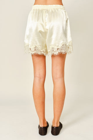 Party Please Satin Lace Shorts