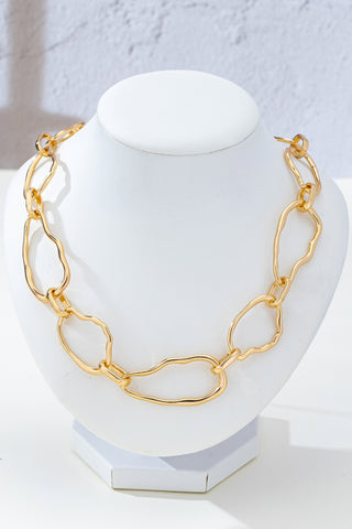 Hannah Artisanal Hammered Organic Link Necklace