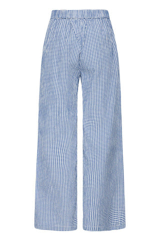Quinn Navy Gingham Wide Leg Pants
