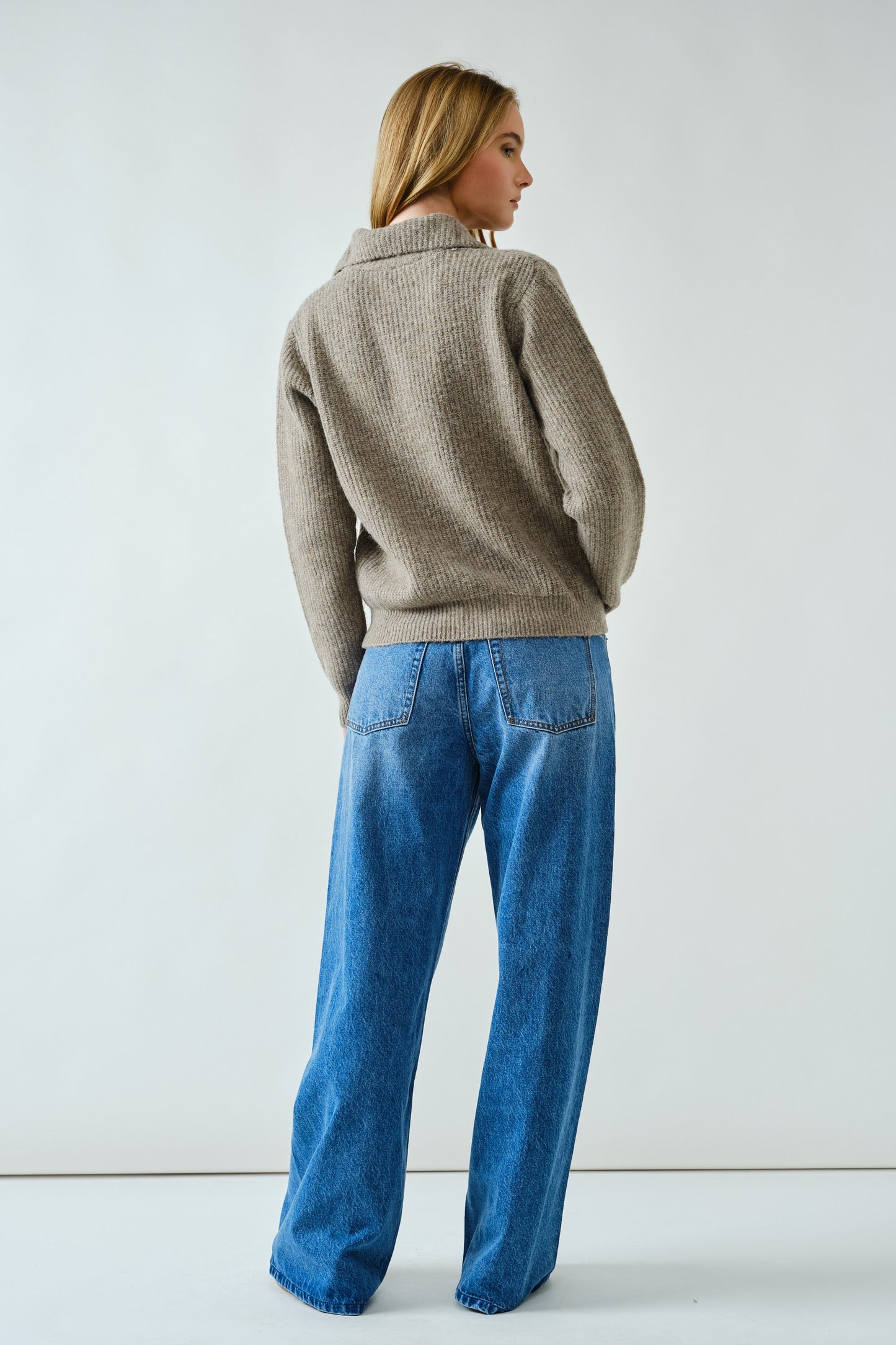 Emma Stitch Detail Collar Pullover Sweater