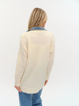 Rachel Mixed Media Denim Cardigan