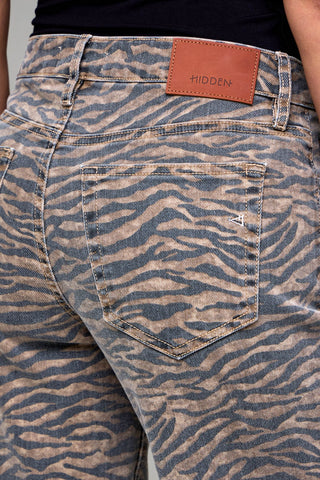 Logan Hidden Tiger Print High Rise Dad Jean