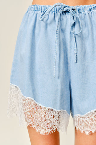 Kenzie Lace Denim Shorts
