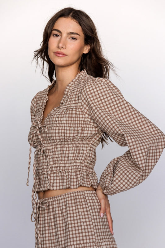 Ginni Gingham Smocked Top