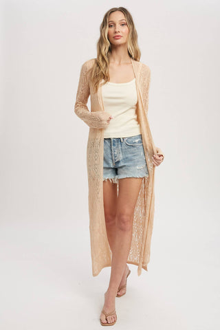 Pointelle Knit Maxi Duster