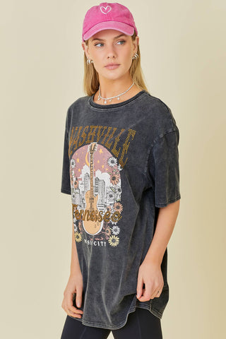 Acid Wash Nashville Graphic Tee
