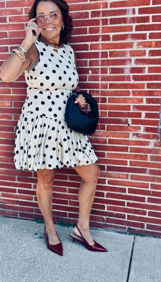 Frankie Polka Dot Sleeveless Bubble Dress