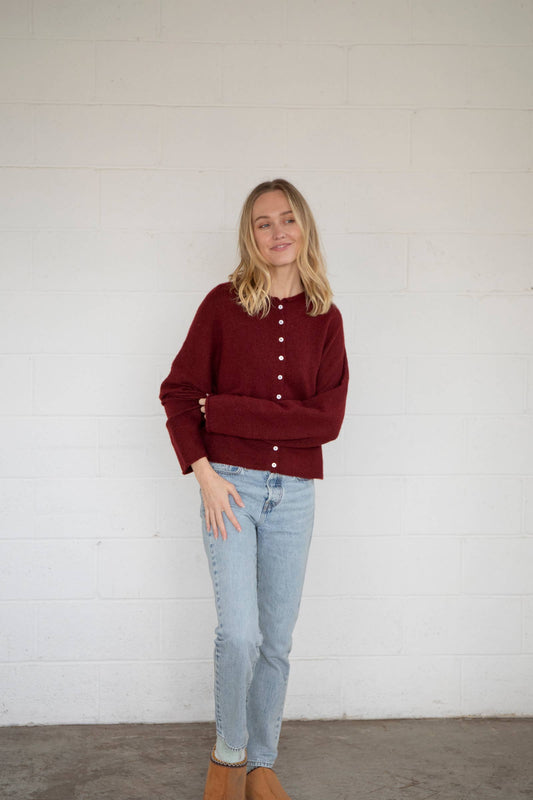 Abby Rose Wine Piper Cardigan *Pre order Ships 10/30