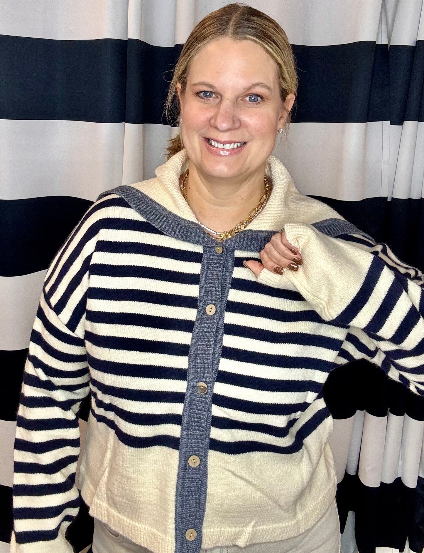 Striped Sailor Collar Sweater