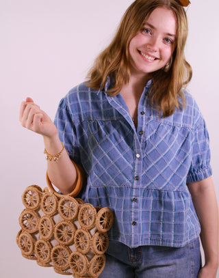 The Cool Girl Check Denim Top