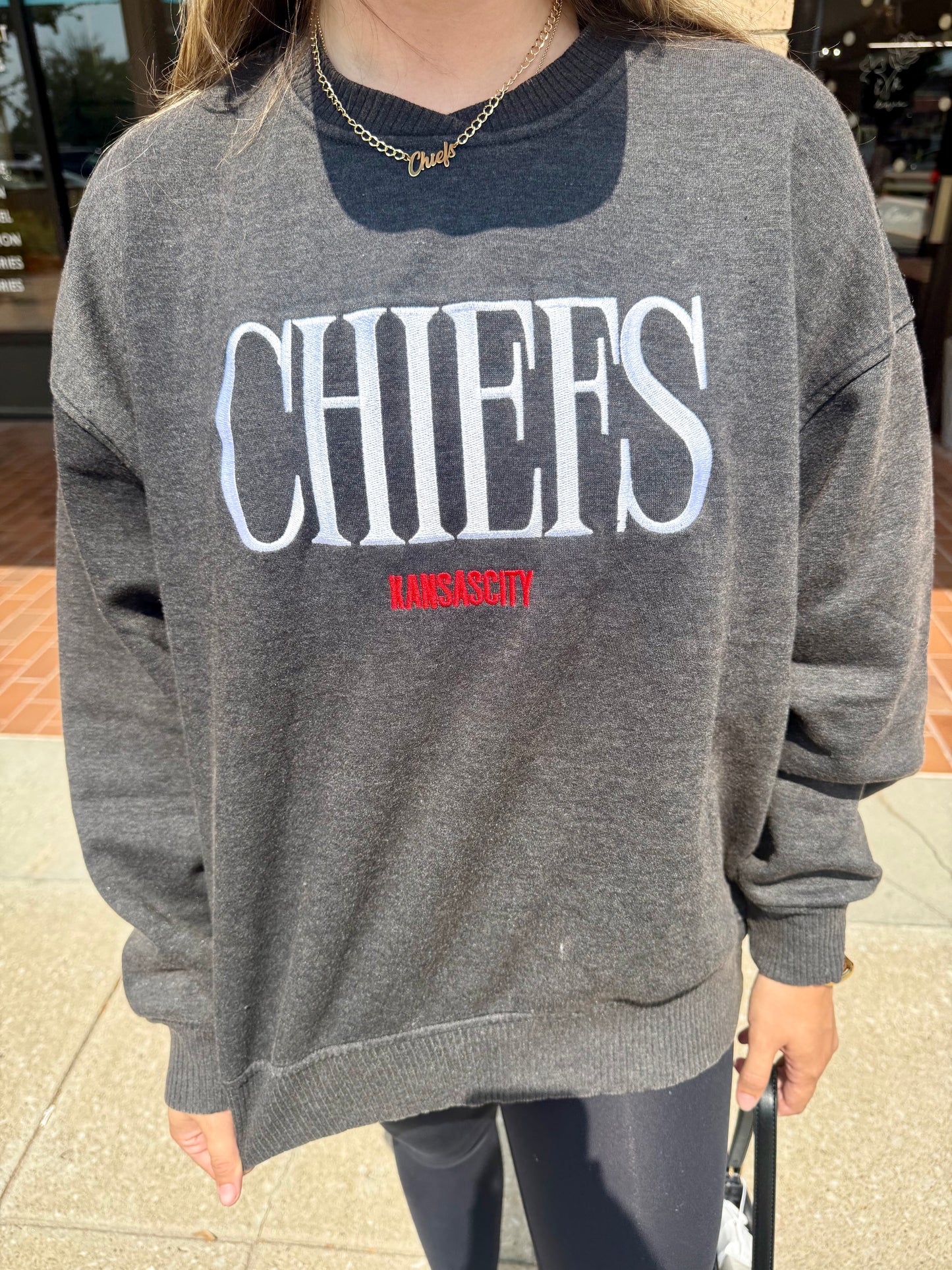 Riley Oversized Chiefs Acid Wash Sweatshirt