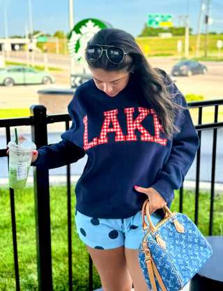 Lake Gingham Mock Neck Sweatshirt