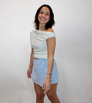 Eyelet Elegance Skort