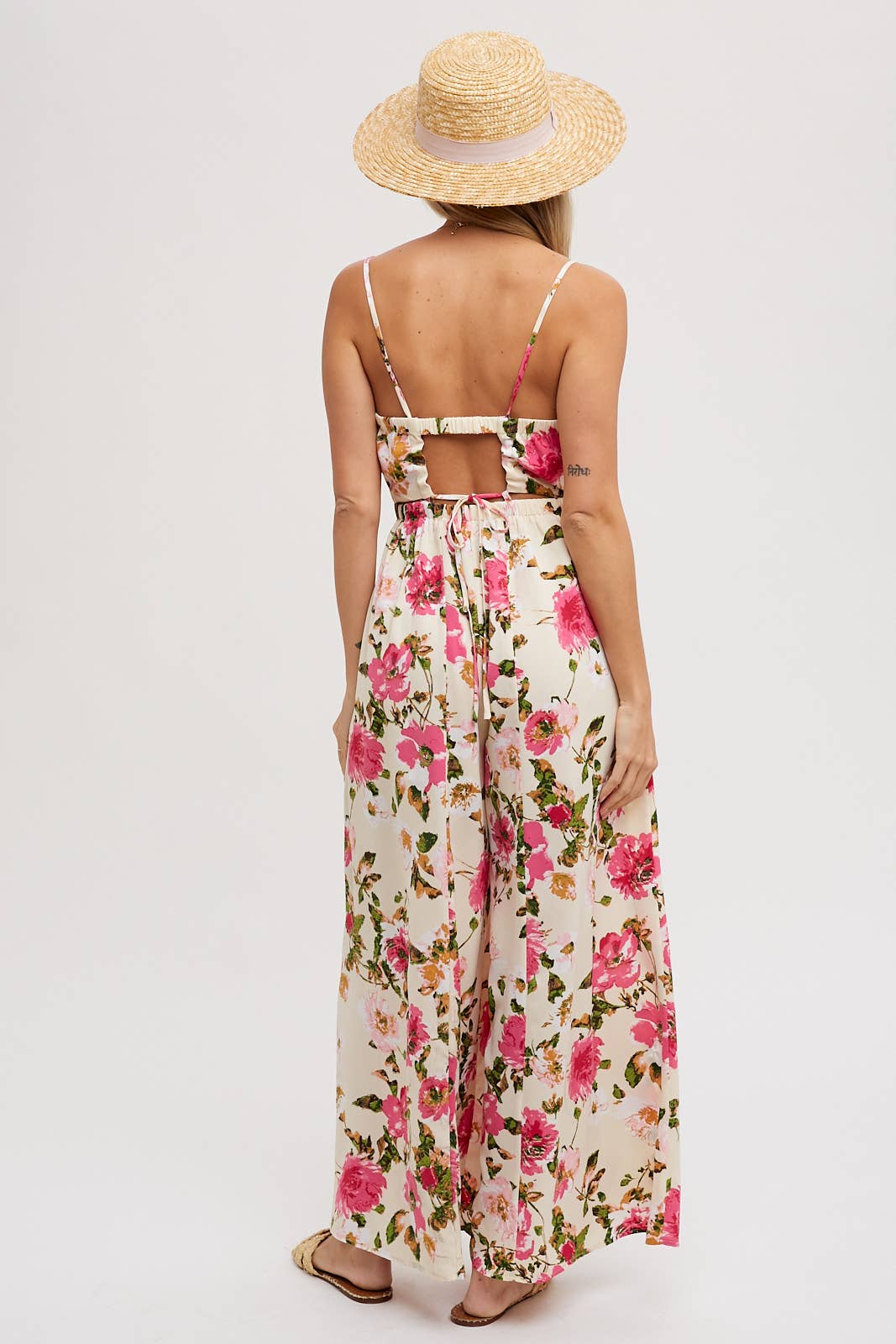 Open Back Floral Jumpsuit