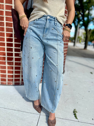 Bianca Studded Barrel Denim