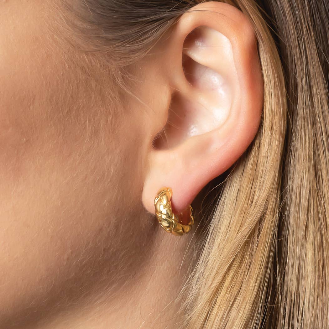 14K Gold Dipped C-Shaped Hoop Earrings