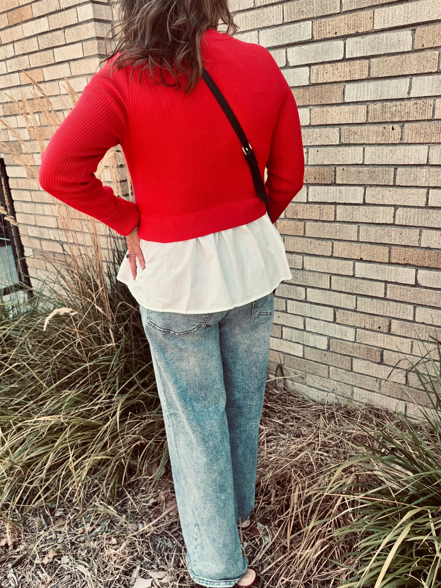 Teddy Mix Peplum Top