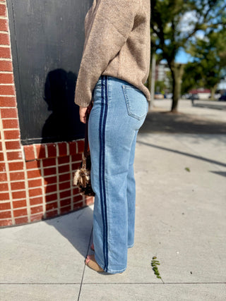 JBD Mid Rise Tuxedo Sweat Jeans