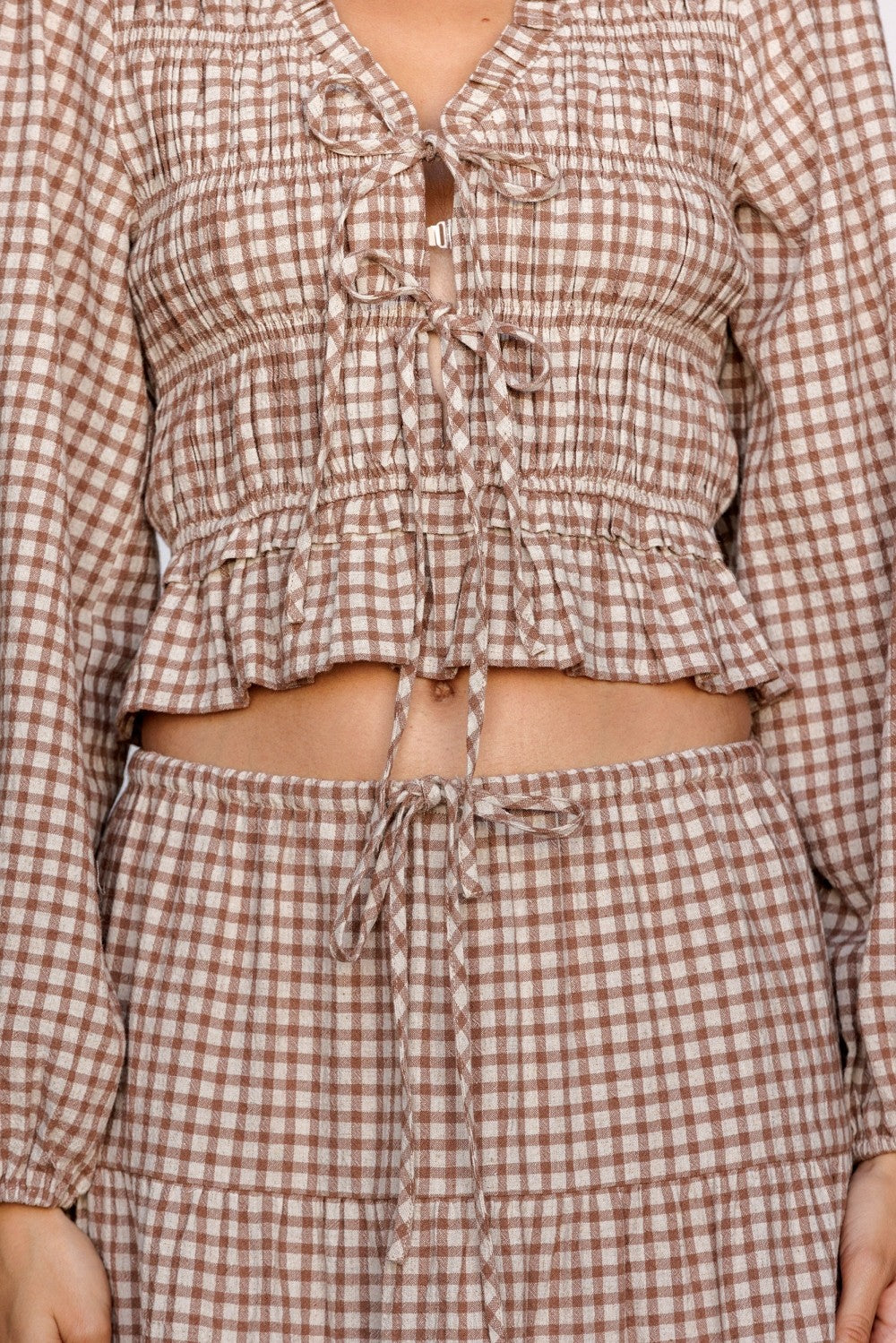 Ginni Gingham Smocked Top