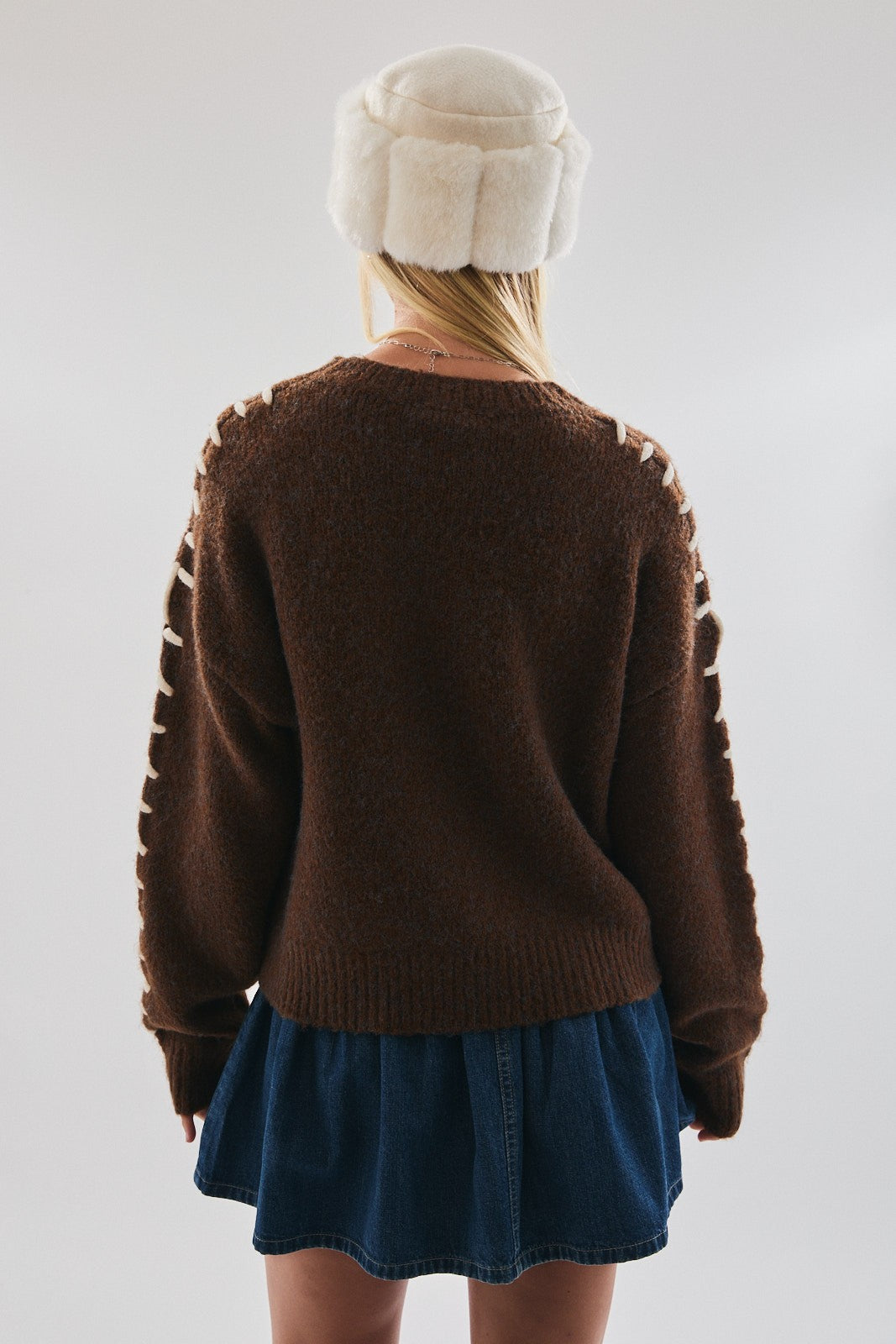 Sinny Stitch Detail Sweater Top