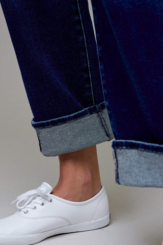 Tracey Hidden Dark Wash Cuffed Straight Jean