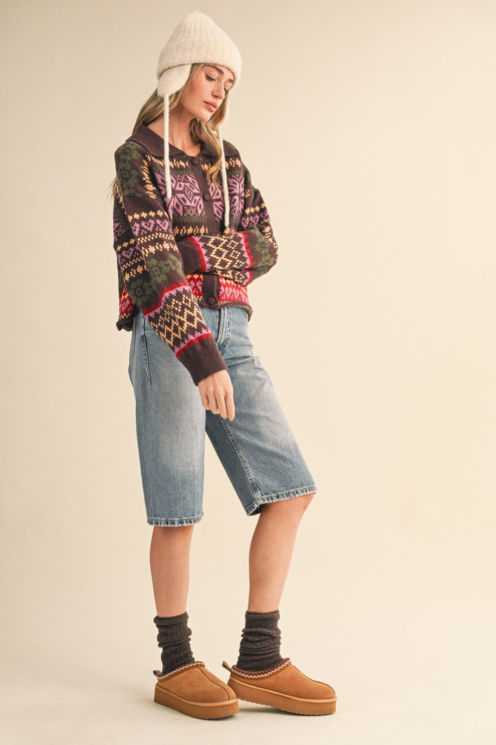 Elaine Fair Isle Sweater Cardigan