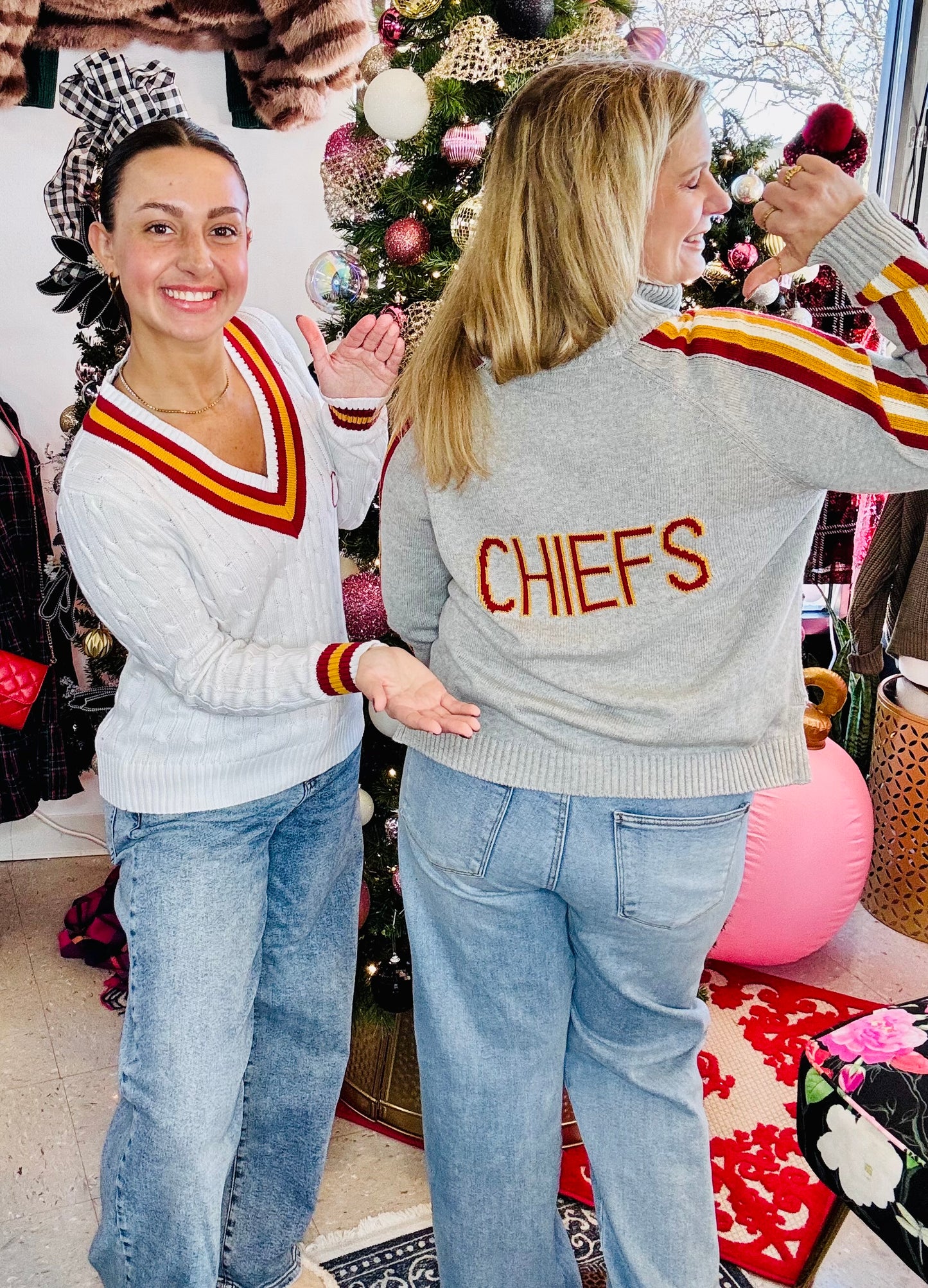 CUSTOM Chiefs 1/2 Zip Knit Sweater