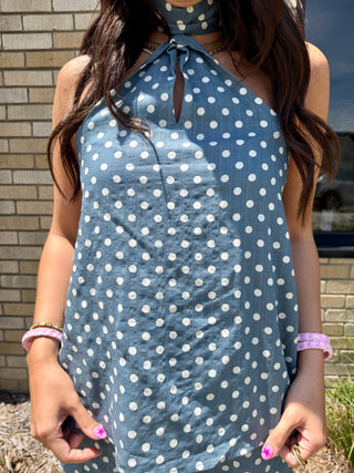Parker Polka Dot Halter Tie Top