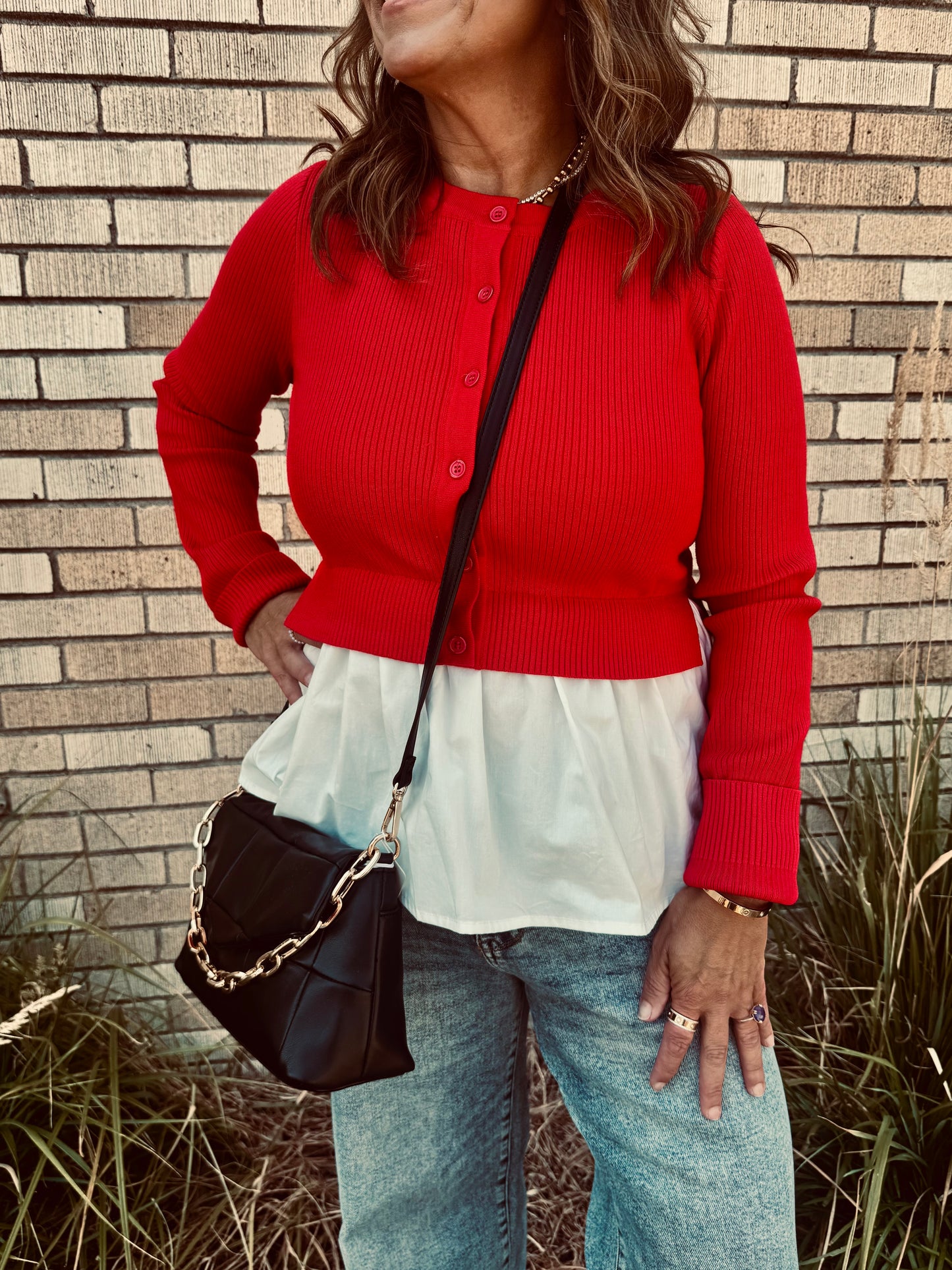 Teddy Mix Peplum Top