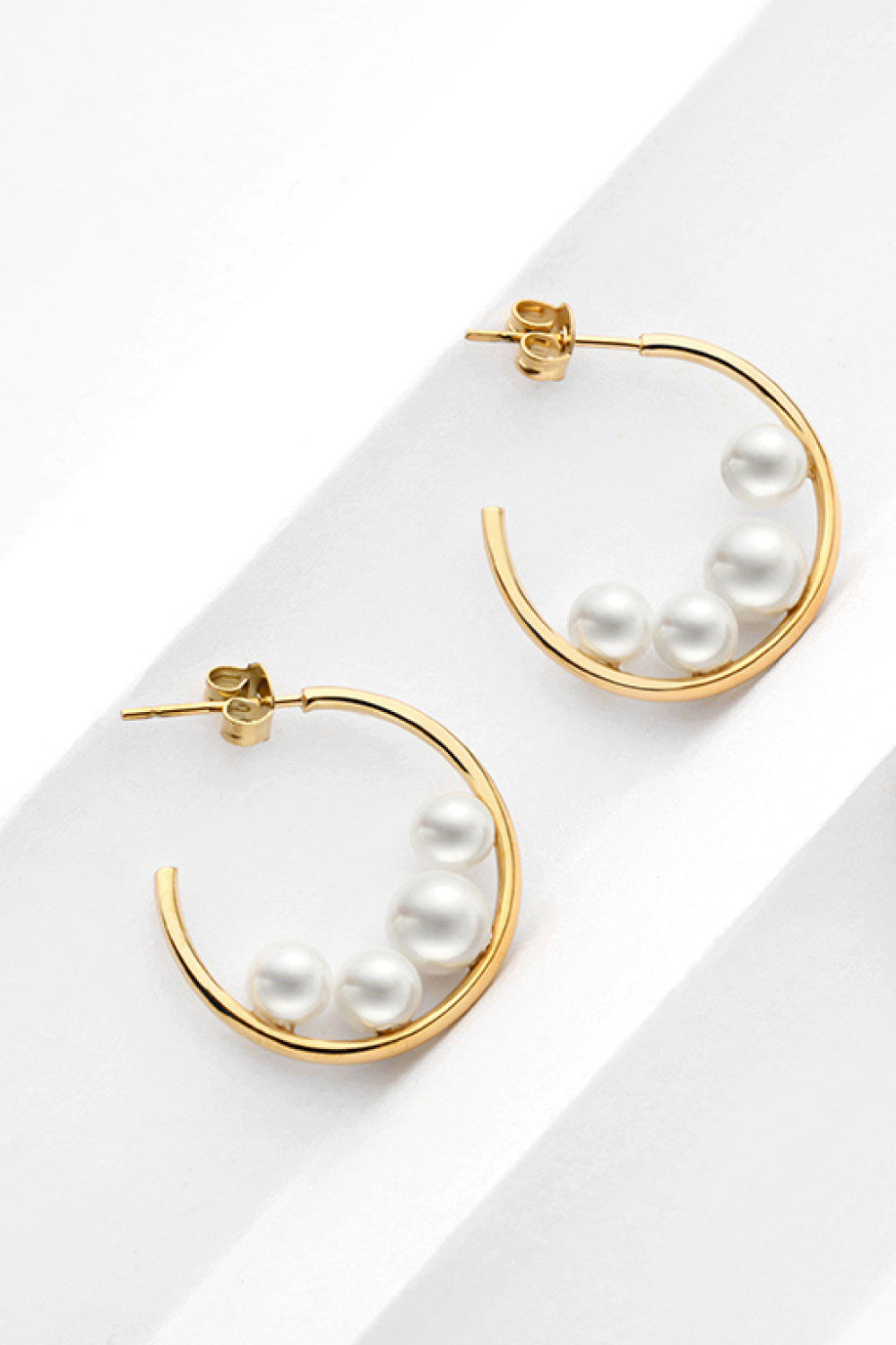 Pearl C-Hoop Earrings