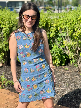 Sweet Pea Embroidered Mini Dress