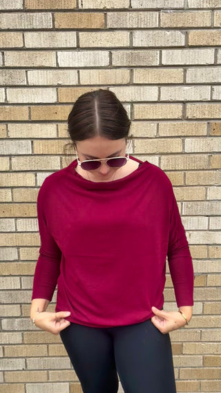 Frankie Dolman Sleeve Boat Neck Top