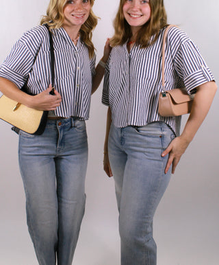 Harper Striped Pocket Top