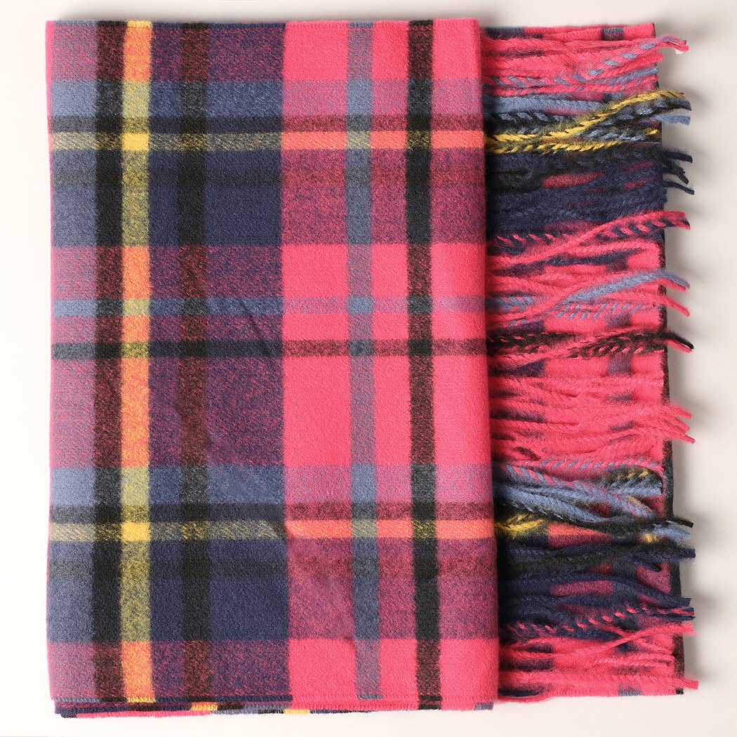 Cashmere Feel Plaid Pattern Scarf