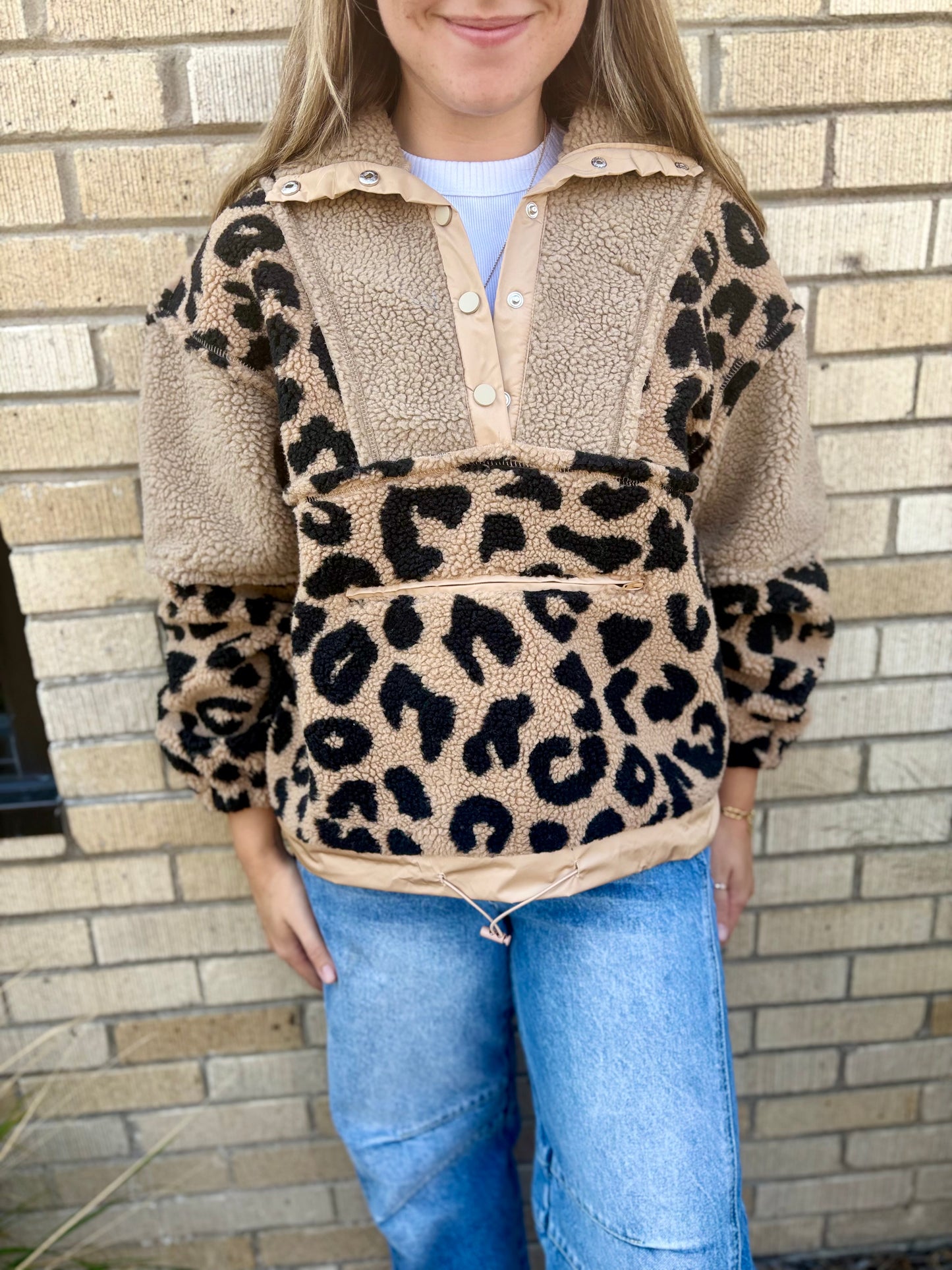 Leopard Fleece Pullover