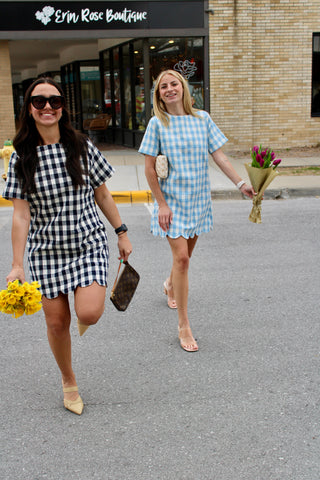 Poppy Plaid Scallop Mini Dress