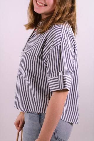 Harper Striped Pocket Top