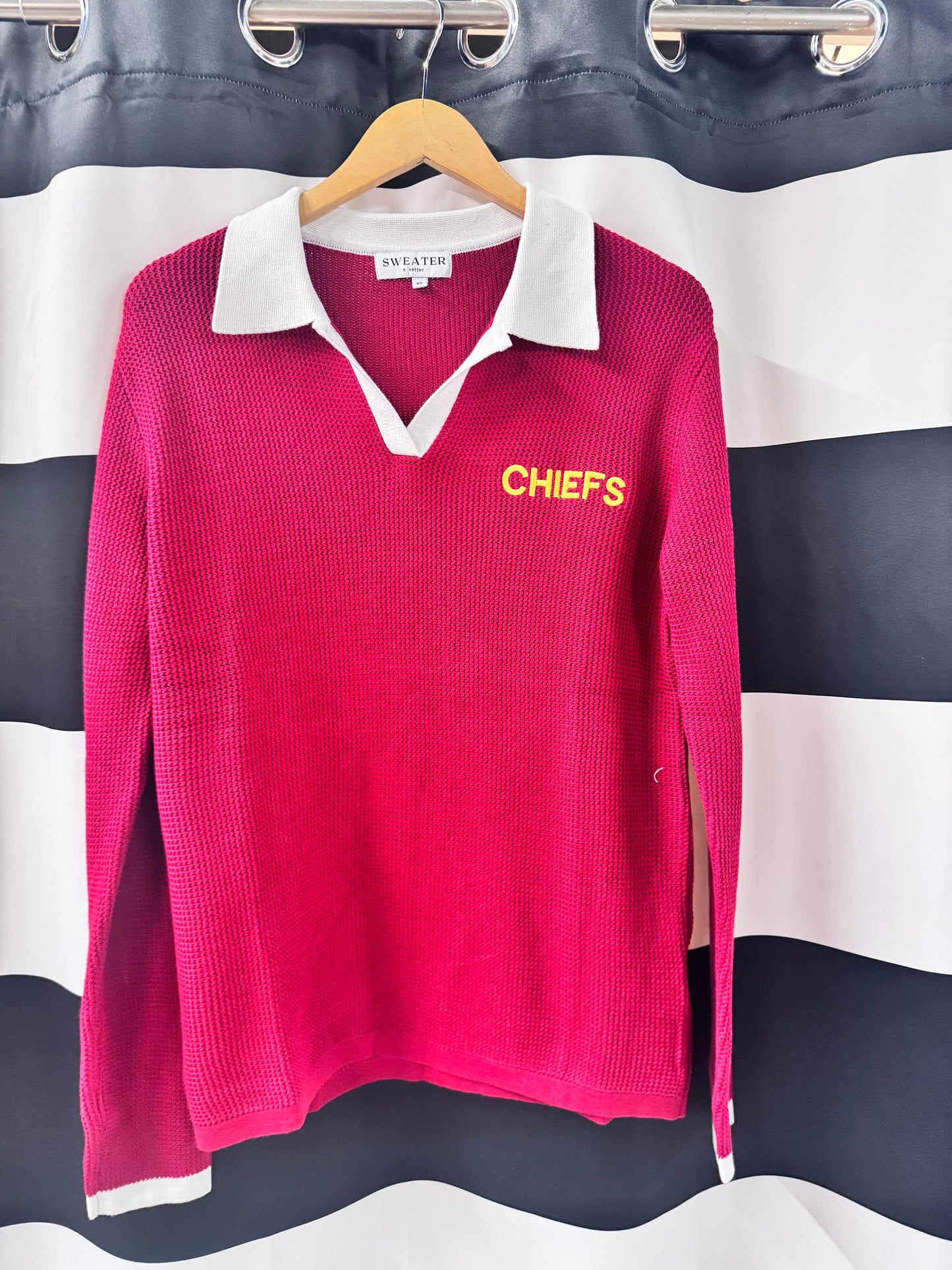 CUSTOM Chiefs Polo Sweater w/ Collar