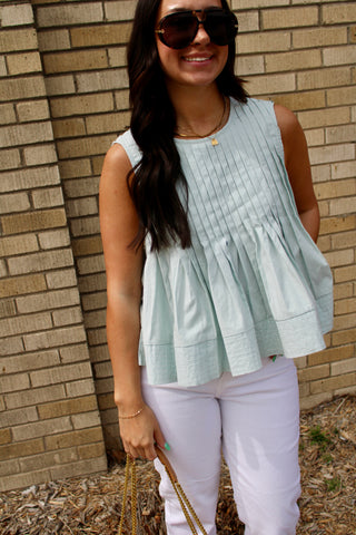 Sophia Pleated Peplum Tank