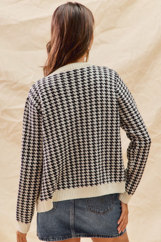 Missy Houndstooth Cardigan Sweater