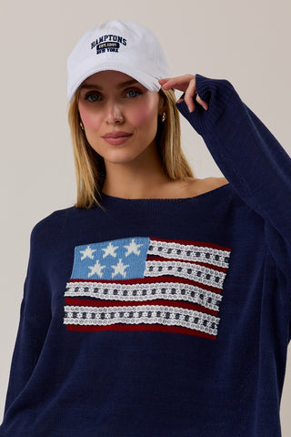 USA Flag Crew Neck Sweater