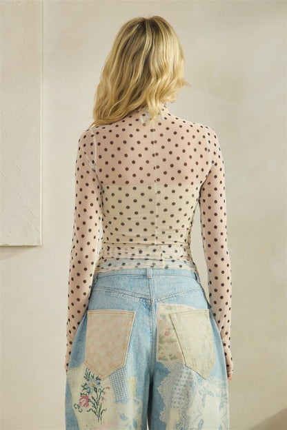 Sweet Spot Polka Dot Lace Top