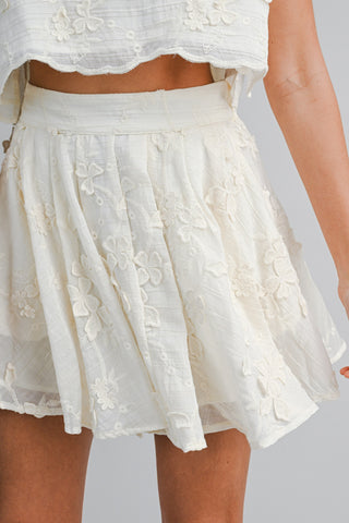 Lila Floral Appliqué Skirt