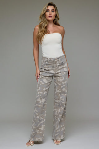 Logan Hidden Tan Camo High Rise Dad Jean