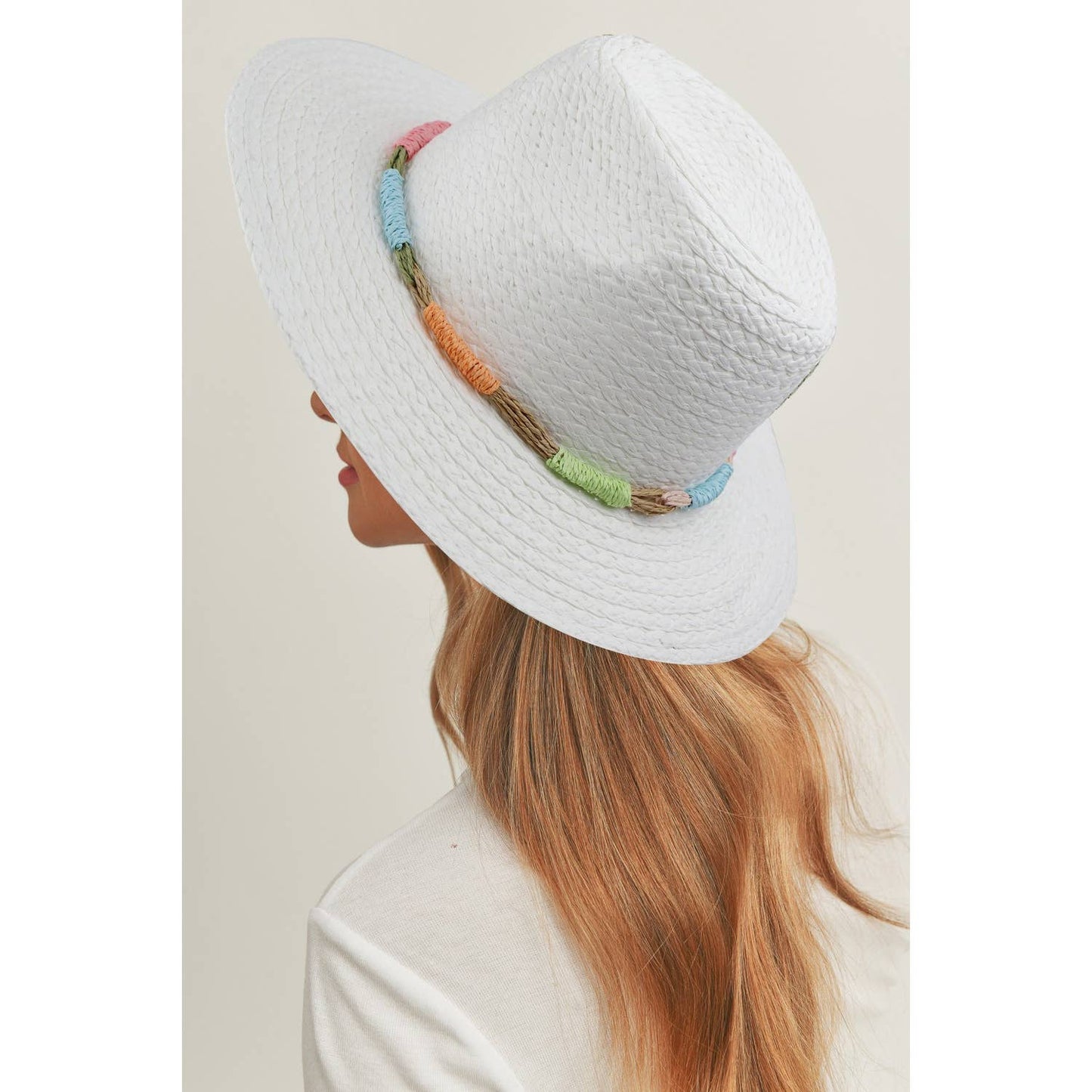 Multi Color Straw Band Straw Hat