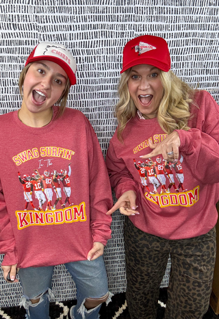 Kansas City Swag Surfin Heather Red Graphic Sweatshirt