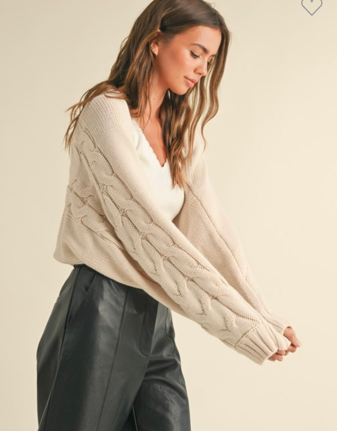 Cable Knitted Half Cardigan/Shrug