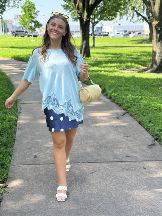 Charlie Polka Dot Mini Satin Skirt