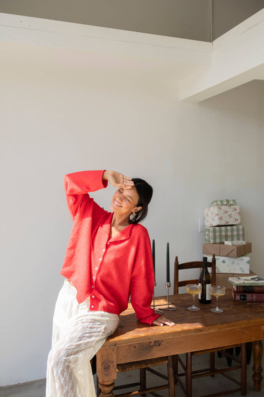 Abby Rose Red Piper Cardigan *Preorder Ships 10/30
